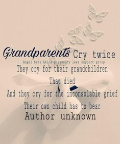 an image of a quote about grandparents and their grandchilds with butterflies on it