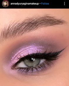 Simple Makeup Looks For Prom Purple Dress, Smokey Lavender Eye Makeup, Easy Makeup Ideas Purple, Purple And Silver Eye Makeup Simple, Prom Makeup Lilac Dress, Light Purple Glitter Makeup, Purple Makeup For Hooded Eyes, Purple Sparkle Eye Makeup, Bridesmaid Makeup Purple Dress