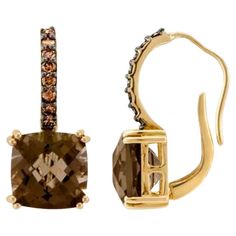 Le Vian® Earrings featuring 6 cts. Chocolate Quartz®, 1/4 cts. Chocolate Diamonds® set in 14K Honey Gold™ Levian Jewelry, Diamonds Jewelry, Chocolate Diamonds, Le Vian, Brown Gold, Diamond Jewelry, Gold Rings, Gold Bracelet, Candle Holders