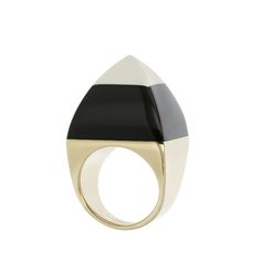 Kendall Ring | High contrast bakelite ring with a gold band. Luxury Oval Black Enamel Rings, Luxury Minimalist Black Enamel Rings, Luxury Black Modern Enamel Ring, Elegant Black Hallmarked Enamel Ring, Modernist Black Signet Ring With Polished Finish, Chic Rings, Ring Sale, High Contrast, Ring Necklace