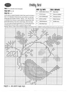 a cross stitch pattern with the number twenty on it and numbers in each row, including two