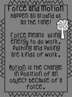 the force and motion worksheet is shown in black and white with an orange pumpkin