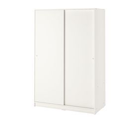 a white cabinet with two doors on each side