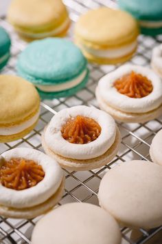 there are many different types of cookies on the cooling rack