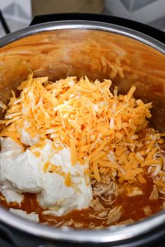 the food is prepared and ready to be cooked in the pot on the stove top