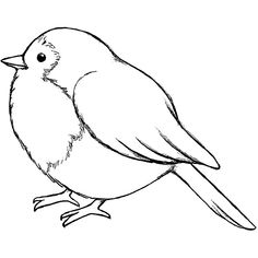 a black and white drawing of a bird