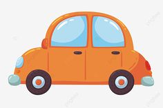 an orange car with two wheels on the front, cartoon, vehicle png and psd