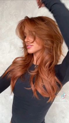 Hair Inspo For Gingers, Copper Hair Long, Cowboy Copper Hair With Curtain Bangs, Different Copper Hair Colors, Balayage On Natural Red Hair, Copper Hair And Brown Eyes, Copper Golden Hair, Ginger Girlfriend, Ginger Hair Styles Natural Redhead