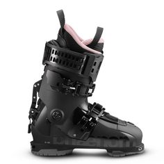 a pair of black ski boots sitting on top of each other