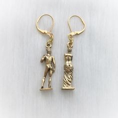 David and Venus De Milo Art Earrings in Silver Pewter or Gold - Etsy David Statue Art, David Statue, Stretched Ear, Art Earrings, Fish Hook Earrings, Single Earring, Dream Jewelry, Stainless Steel Chain, Piercing Jewelry