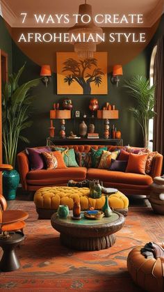 Use the link for free tips on designing and creating Afrohemian Decor Living Room. Afrohemian Living Room | Afrohemian Decor Living Room Designs Vibrant, Living Room African Decor, African Boho Living Room Modern, Bold Bohemian Living Room, African Boho Decor Inspiration, African American Decorating Ideas, Neo Soul Aesthetic Living Room, Afro Bohemian Kitchen, African Bohemian Style Living Rooms