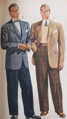 1940s Men’s Fashion History- The suit decade - hitanshi pandya - Medium 1950s Mens Clothing, 40s Mens Fashion, 1940s Men, 1940s Mens Fashion, 50s Clothing, Graphic Communication, 1940s Suit, Zoot Suit