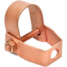 a pair of copper colored clamps on a white background