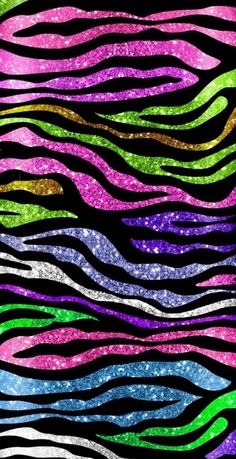 a colorful zebra print with glitter stripes