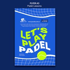 a book cover with a tennis ball and net in the background that says, let's play padel