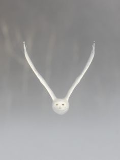 an owl flying through the air with its wings spread