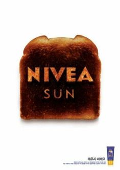 a toasted bread with the words nivea sun on it