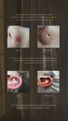 an info sheet showing the different types of ear piercings and how to use them