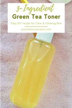 Get Glowing Skin with this DIY Face Toner Vegetable Glycerin Uses Diy, Green Tea Face Mask Diy Skin Care, How To Use Green Tea For Face, Diy Skin Toner Recipes, Green Tea Toner Diy, Face Toner Recipe, Green Tea For Skin, Green Tea Face Toner, Diy Salve