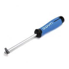 a blue and black screwdriver on a white background with the word hygo