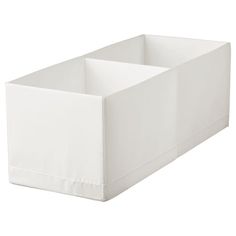 a white box with two compartments on it