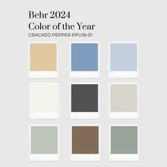 2024 Color Schemes, 2024 Color Of The Year, Paint Color Of The Year, Coordinating Paint Colors, Interior Paint Palettes, Home Paint Color, Behr Colors, Behr Paint Colors, Interior Color Schemes