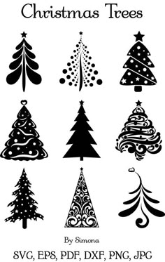 christmas trees svg files for silhouettes