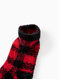 Fuzzy Socks, Christmas Socks, Red And Black Plaid, Plaid Design, Matching Family Outfits, Family Outfits, Black Plaid, Made In China, Matching Outfits