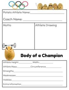 the body of a champion is shown in this printable activity sheet for kids to learn how