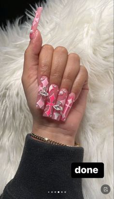 Birthday Nail Set Ideas Sagittarius, Pink Freestyle Acrylic Nails, Long Live Tattoos, Bad And Boujee Nails, Nails 23, Long Acrylic Nail Designs, Tapered Square, Drip Nails