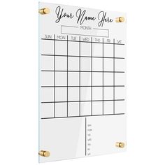 a white memo board with the words your mom you written on it and gold handles