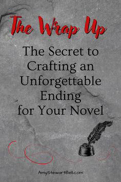 the book cover for the wrap up, with an image of a feather quill on it