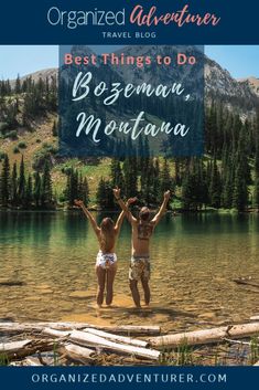 two children jumping into the water with text overlay that reads, best things to do in bohemian montana