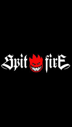 a black background with the word split fire written in white and red on top of it