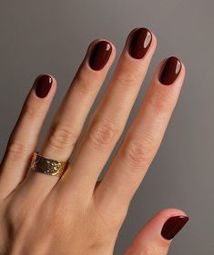 Wine Nails, Simple Fall Nails, Solid Color Nails, Cute Nails For Fall, Burgundy Nails, Dark Nails, Red Nail, Autumn Nails