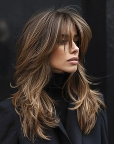 Long Shag Haircut Fine Hair Over 50, Grown Out Shag Haircut, Butterfly Shag Haircut, Long Shag Cut, Longer Bob, Curly To Straight Hair, Bang Hairstyles, Layered Thick Hair, Rambut Brunette