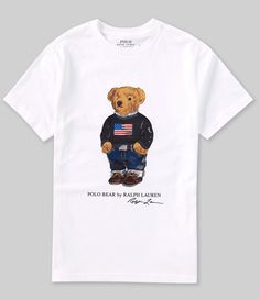 From Polo Ralph Lauren&#x2C; this T-shirt features:Crew necklineShort sleevesGraphic of Polo Bear&#x2C; "Polo Bear by Ralph Lauren" verbiage and "Ralph Lauren" script on the frontPullover constructionCottonMachine wash/tumble dryImported. Polo Bear By Ralph Lauren, Polo Bear Ralph Lauren, Ralph Lauren Tshirt, Ralph Laure, Ralph Laurent, Polo Lauren, Kids Shirts Boys, 90s Looks, Bear Graphic