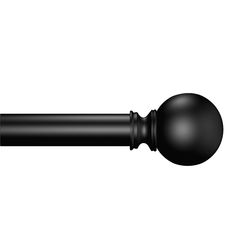 a black curtain rod with a ball on it's end and a round top