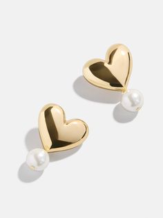 Harriet Earrings - Gold Gold Heart Stud Earrings, Gold Medallion Necklace, Apple Earrings, Pearl Statement Earrings, Gold Heart Studs, Gold Snake Chain, Crystal Anklet, Gold Heart Earring, Ups Shipping