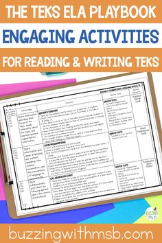 the teks ela playbook engaging activities for reading and writing texts with text