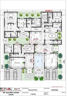 the floor plan for an apartment building with multiple levels and lots of rooms, including one bedroom