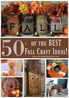 the best fall craft ideas with pumpkins, leaves and other things to make it look like