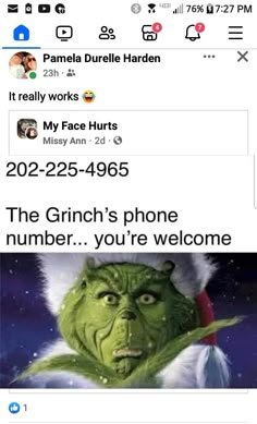 the grinch's phone number you're welcome