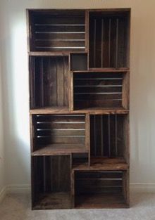 the diy crate bookshelf is made out of wood