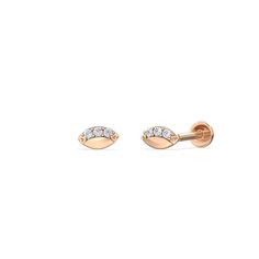 These diamond flatback studs feature a minimalist design that seamlessly transitions from casual to more refined looks. Petite diamonds bring a subtle hint of sparkle to this pair. The earrings' flat backing snaps in place and offers stylish and comfortable 24/7 wear. Minimalist Design, Diamonds, Sparkle, Rose Gold, Gold, Design