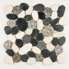 Stone Mosaics - Salt and Pepper - Shaved Pebble Tile Pebble Shower, Pebble Shower Floor, Pebble Mosaic Tile, Bathrooms Showers, Pebble Color, Tile Mosaics, Pebble Tile, Stone Mosaic Tile, Kitchen Backsplashes