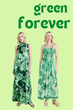 These green For Restless Sleepers maxi dresses are perfect to rock all spring and summer! Green Maxi Dresses, For Restless Sleepers, Dresses For Spring, Restless Sleepers, Green Maxi, Spring Street Style, Summer Fashion Trends, Maxi Dress Green, Maxi Dresses