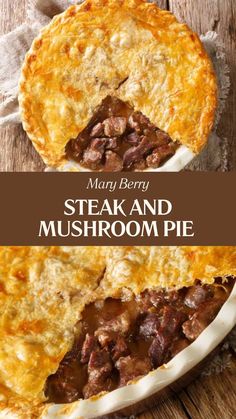 British Steak Pie Recipe, Double Crust Beef Pot Pie Recipe, Epic Chunky Beef And Mushroom Pie, Beef Mushroom Pie, Easy Steak Pie Recipe, Steak Mushroom Pie, Steak And Mushroom Pie Recipes, Beef Pies Recipes, Pie Recipes Easy Savoury