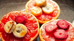 some cut up fruit sitting on top of a plate