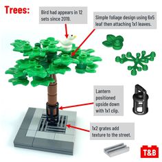 the instructions for building a lego tree